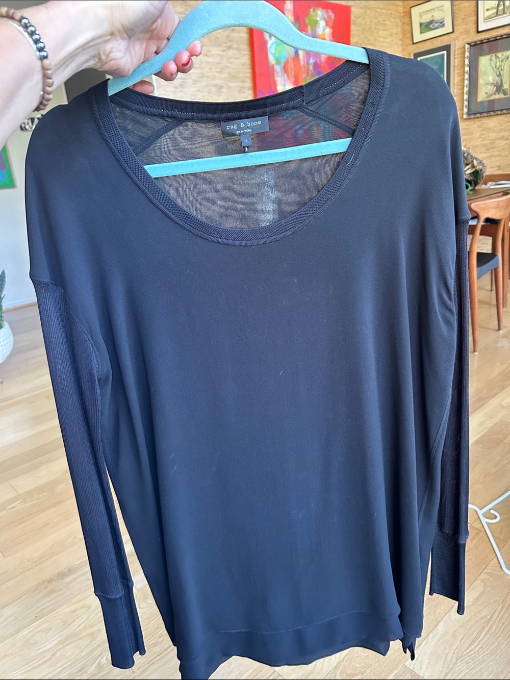 rag & bone Black Long Sleeve Crewneck